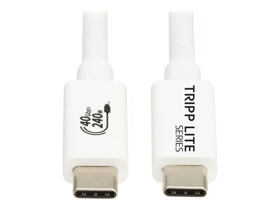 Tripp Lite 8K 60Hz USB4 40Gbps USB-C M M Cable with 240W PD Charging, White, 1m, U521-1P0M-WH, 41793914, Cables