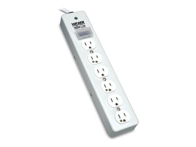 Tripp Lite Surge Suppressor, Right-angle Hospital Grade Plug 10ft Cord, (6) Outlets, 1050 Joules, SPS610HGRA, 13647268, Surge Suppressors