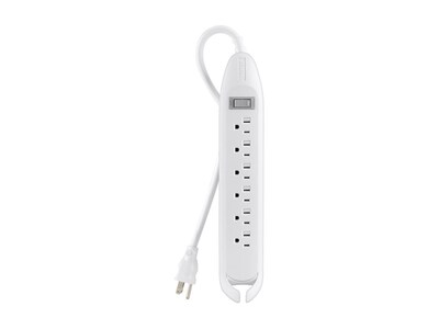 Belkin 6-Outlet Straight Plug Power Strip w  12ft Cord, On-Off Switch - White , F9D160-12, 8877341, Power Strips