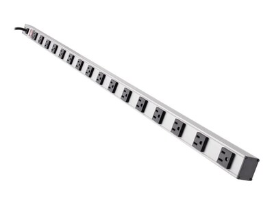 Tripp Lite Open Box 120V 15A 16-Outlet 5-15R Vertical Power Strip, NEMA 5-15P, 15ft Cord, 48, Silver Housing, PS4816                        , 42083861, Power Strips