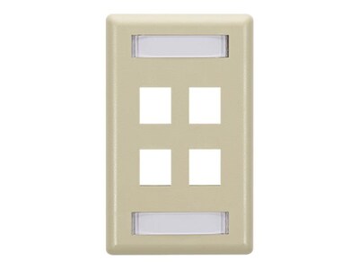 Black Box Gigastation2 Wall Plates NG Gang 4-port, Ivory, WPT472, 12675603, Premise Wiring Equipment