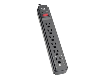 Tripp Lite Protect It! 6-Outlet Surge Protector, 15ft Cord, 790 Joules, Black, TLP615B, 30540631, Surge Suppressors Tripp Lite Protect It! 6-Outlet Surge Protector, 15ft Cord, 790 Joules, Black, TLP615B, 30540631, Surge Suppressors