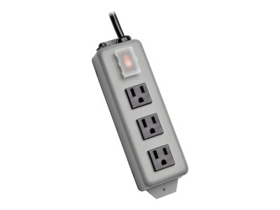 Tripp Lite Industrial Power Strip by Waber, 5-15P Plug, 9ft Cord, (3) 5-15R Outlets, Switch Guard, 3SP9, 32330434, Power Strips