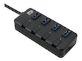 Adesso 4-Port USB 3.0 Hub w  AC Power Adapter & Individual Port Power Switches, AUH-3040, 35125479, USB & Firewire Hubs