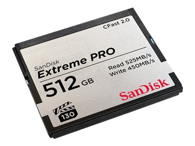 SanDisk 512GB Extreme PRO CFast 2.0 Memory Card (SDCFSP-512G-A46D)