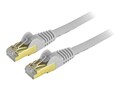 StarTech.com CAT6a 10 GbE Shielded Snagless RJ45 100W PoE Ethernet Patch Cable, Gray, 8ft, C6ASPAT8GR, 34175474, Cables