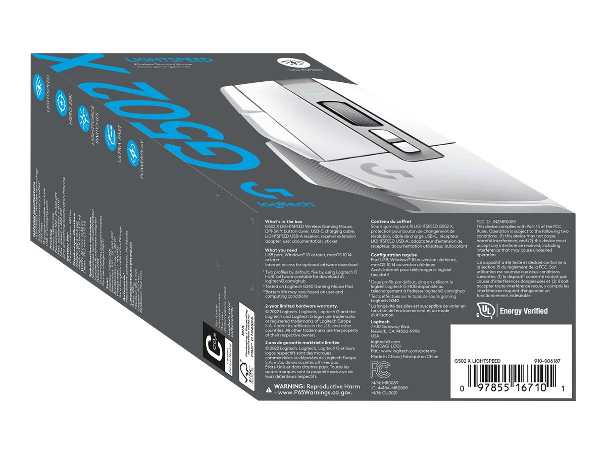 Logitech G502X Lightspeed Wireless Mouse (910-006187)