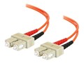 C2G Fiber Patch Cable, SC-SC, 50 125, Duplex, MM, Orange, 2m, TAA, 11067, 13379363, Cables
