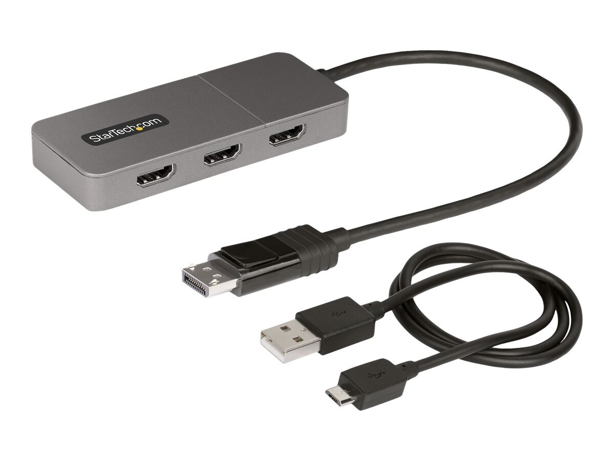 DP to Dual HDMI MST HUB - Dual HDMI 4K 60Hz - DisplayPort Multi Monitor  Adapter with 1ft / 30cm cable - DP 1.4 Multi Stream Transport Hub, DSC |  HBR3