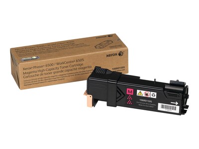 Xerox Phaser 6500 WorkCentre 6505, High Capacity Magenta Toner Cartridge (2,500 Pages), North America, EEA, 106R01595, 12487696, Toner and Imaging Components - OEM