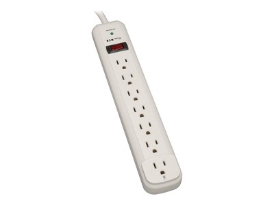 Tripp Lite Protect It! Surge  (7) Outlet 12ft Cord 1080 Joules, Light Gray - also in Black, see 7895345, TLP712, 377857, Surge Suppressors