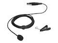 ClearOne Lavalier Cardioid Color Microphone for Wireless Beltpack Transmitter, Black, 910-6004-040, 32063559, Microphones & Accessories