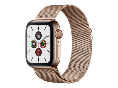Apple Watch Series 5 GPS+Cellular, 40mm Gold Stainless Steel Case with Gold Milanese Loop, MWWV2LL/A, 37523649, Wearable Technology - Apple Watch Series 4-5
