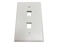 Tripp Lite Safe-IT 2-Port Single-Gang Keystone Wall Plate, Antibacterial, Ivory Matte, TAA, N042AB-002-IVM, 41432734, Premise Wiring Equipment