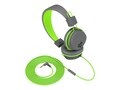 JLab Neon Wired Headphones offer adjustable padded headband, cloud foam cushions, and 3.5mm plug., HNEONRGRYGRN4, 41739236, Headphones