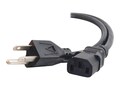 C2G Universal Power Cord, C13 (F) to 5-15P (M), Black, 8ft, 29928, 8581735, Power Cords