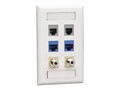 Black Box 6Port Office White Single-Gang , WPT482, 41049680, Premise Wiring Equipment