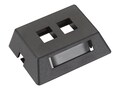 Black Box GigaBase2 Modular Furniture Faceplate, 2-Port, Black, WPT459-MF, 17403421, Premise Wiring Equipment