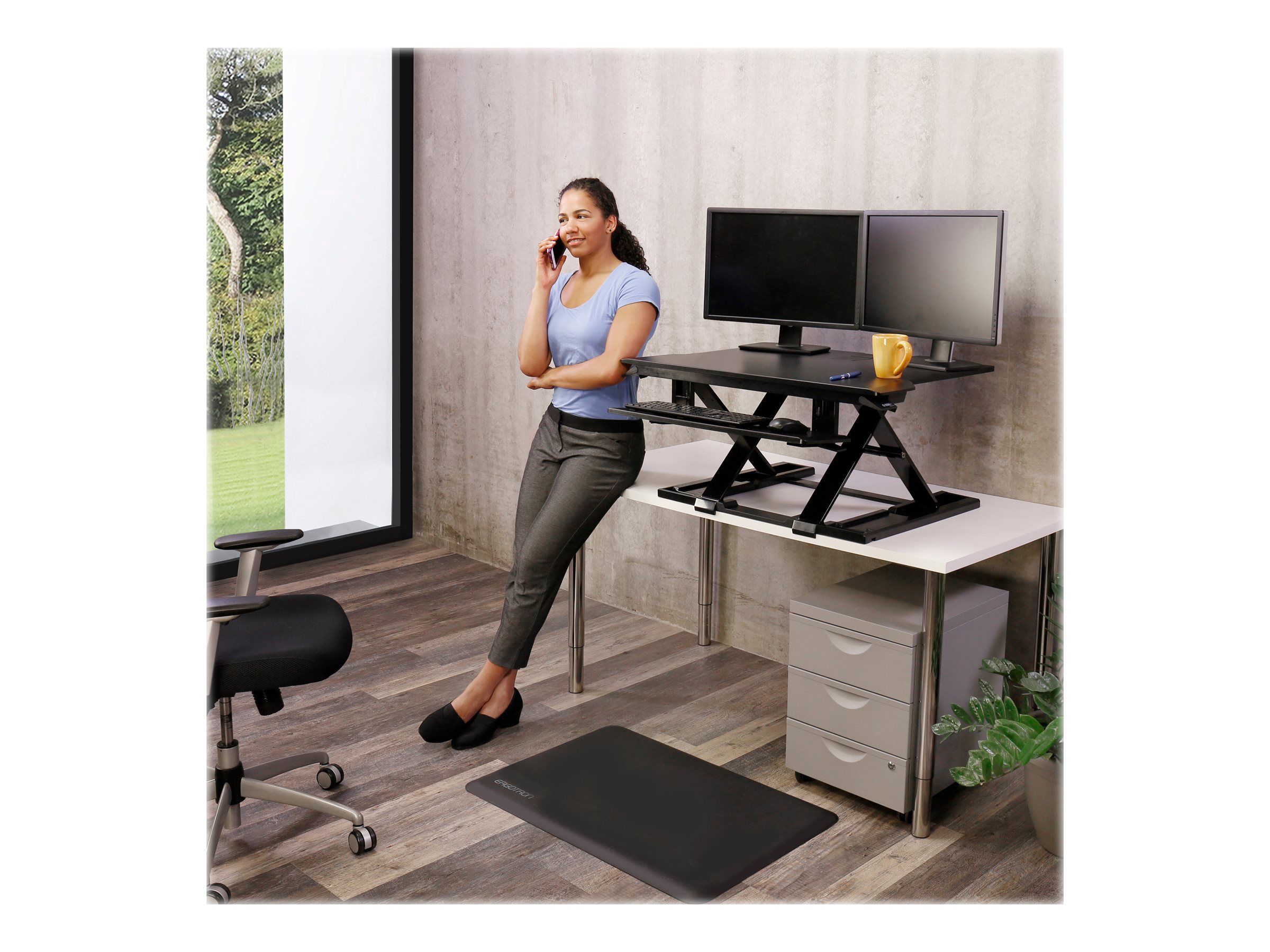 Sit-Stand Desk Converter  WorkFit-TX Height-Adjustable Workstation