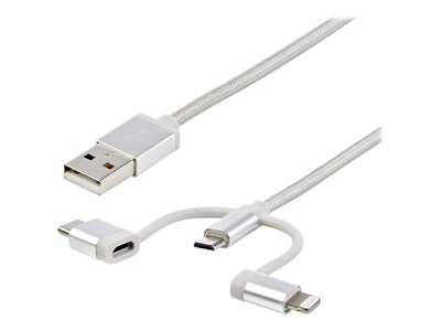 StarTech.com Lightning USB-C to Micro-USB Multi Charging Cable, 1m, LTCUB1MGR, 34175845, Cables