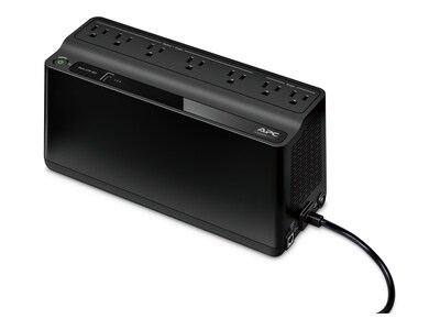 APC Back-UPS 600VA 330W 120V, 5-15P Right-Angle Input Plug, (7) 5-15R Outlets (Be600M1), BE600M1, 32142388, Battery Backup/UPS