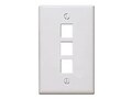 Leviton QuickPort Single Gang 3-Port Wallplate Unloaded, Ivory, 41080-3IP, 7399608, Premise Wiring Equipment Leviton QuickPort Single Gang 3-Port Wallplate Unloaded, Ivory, 41080-3IP, 7399608, Premise Wiring Equipment