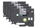 Brother 0.47 x 26.2' TZe-231 Black Print on White Laminated Label Tape for P-touch Label Maker (4 pack), TZE2314PKB, 41709838, Paper, Labels & Other Print Media
