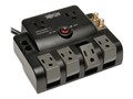 Tripp Lite Surge Protector 120V (6) Outlets (4 Rotating) 1440 Joules 6ft Cord Phone Network Coax, TLP606RNET, 15785411, Surge Suppressors