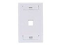 Leviton QuickPort Single-Gang 1-Port Wallplate, White, 42080-1WS, 9629278, Premise Wiring Equipment Leviton QuickPort Single-Gang 1-Port Wallplate, White, 42080-1WS, 9629278, Premise Wiring Equipment