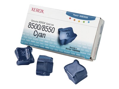 Xerox Cyan Solid Ink Sticks for Phaser 8500 & 8550 Printers (3-pack), 108R00669, 5879202, Toner and Imaging Components - OEM