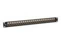 Tripp Lite 24-Port Shielded Cat6 Patch Panel Feed Through Rackmount RJ45 1URM TAA , N254-024-SH, 14392009, Patch Panels