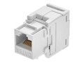 Monoprice CAT6A RJ45 Toolless 180-Degree Keystone Jack for 22-24AWG Solid Wire, White, 15664                         , 41901446, Premise Wiring Equipment