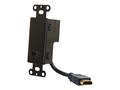 C2G HDMI Pass Through Wall Plate, Black, 41045, 16269581, Premise Wiring Equipment