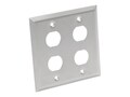 Tripp Lite 4 Port Double Gang Faceplate, Stainless Steel, Industrial Grade, IP44, TAA, N206-FP04-IND, 36114042, Premise Wiring Equipment
