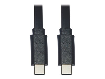 Tripp Lite Thunderbolt 3 USB-C M M Flat Cable, Black, 3ft, U040-003-C-FL, 38400544, Cables