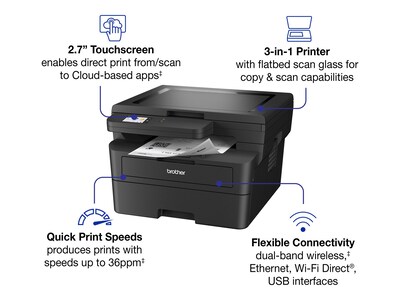 Brother HL-L2480DW Compact Monochrome Multi-Function Laser Printer, HLL2480DW                     , 41879341, MultiFunction - Laser (monochrome)