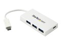 StarTech.com 4 Port 3x USB-A 1x USB-C (USB 3.0 SuperSpeed 5Gbps) Compact Bus-Powered Hub, HB30C3A1CFBW, 34189075, USB & Firewire Hubs
