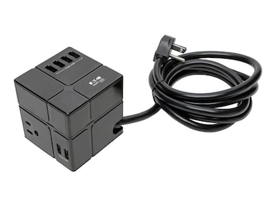 Tripp Lite Protect It! 540J (3) Outlet Power Cube Surge Protector, 6 USB-A Ports (7.2A Shared), 6 ft. Cord, Bla, TLP366CUBEUSBB, 36910954, Surge Suppressors Tripp Lite Protect It! 540J (3) Outlet Power Cube Surge Protector, 6 USB-A Ports (7.2A Shared), 6 ft. Cord, Bla, TLP366CUBEUSBB, 36910954, Surge Suppressors