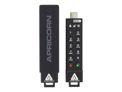 Apricorn 4GB Aegis Secure Key 3 NXC 256-Bit Hardware-Encrypted USB 3.2 Type C Flash Drive, ASK3-NXC-4GB, 41186085, Flash Drives