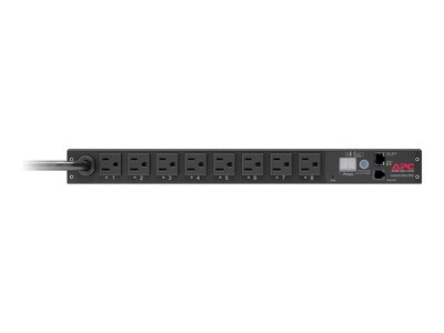 APC Switched Rack Power Distribution Unit 1U 5-15P Input 12ft Cord (8) 5-15R Outlets, AP7900B, 33525401, Power Distribution Units