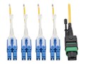 Tripp Lite QSFP+ 40GBASE-PLR4 MTP MPO (APC) to 8xLC (UPC) Singlemode Plenum Breakout Patch Cable, Yellow, 2m, N390-02M-8LC-AP, 34568999, Cables
