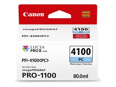Canon Photo Cyan PFI-4100 Ink Tank, 6781C002                      , 41836584, Ink Cartridges & Ink Refill Kits - OEM
