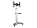 Tripp Lite Premier Rolling TV Cart for 37 to 70 Displays, Black Glass Base and Shelf, Locking Casters, DMCS3770SG75, 41532326, Stands & Mounts - Digital Signage & TVs
