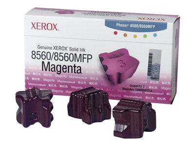 Xerox Genuine Xerox Solid Ink Magenta, Phaser 8560 8560MFP (3 Sticks), 108R00724, 7438179, Toner and Imaging Components - OEM