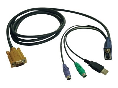 Tripp Lite KVM Switch USB PS2 Combo Cable for B020-U08 U16 and B022-U16 KVMs, 15ft, P778-015, 11439983, Cables