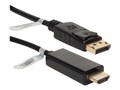QVS DisplayPort to HDMI M M Cable, Black, 15ft, DPHD-15, 32078136, Cables