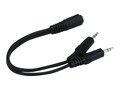 Monoprice 3.5mm Stereo Jack to Two 3.5mm Stereo Plug Cable, 2, 669, 36565521, Adapters & Port Converters