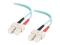 C2G SC-SC 10Gb 50 125 OM3 Duplex Multimode Fiber Optic Cable, Aqua, 5m, 36513, 17600029, Cables