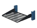 Rack Solutions Relay Rack Shelf 13 Vented Flanges Down, 2USHL-022HALF-13DV, 5513809, Rack Mount Accessories
