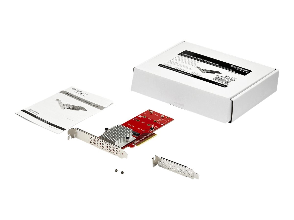 StarTech.com Dual M.2 PCIe SSD Adapter Card - x8 x16 NVMe or